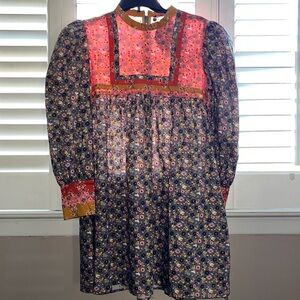 CeliaB Floral Dress with Pink and Gold Accents